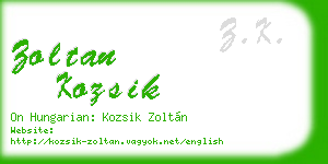 zoltan kozsik business card