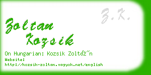 zoltan kozsik business card